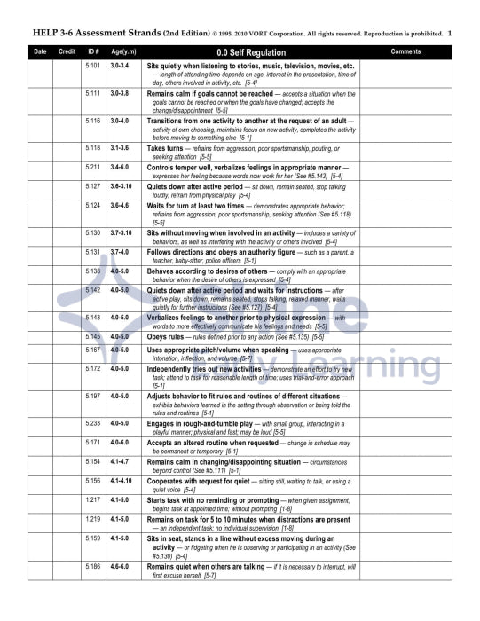 HELP 3-6 Assessment Strands (2nd Ed.) – Shine Early Learning