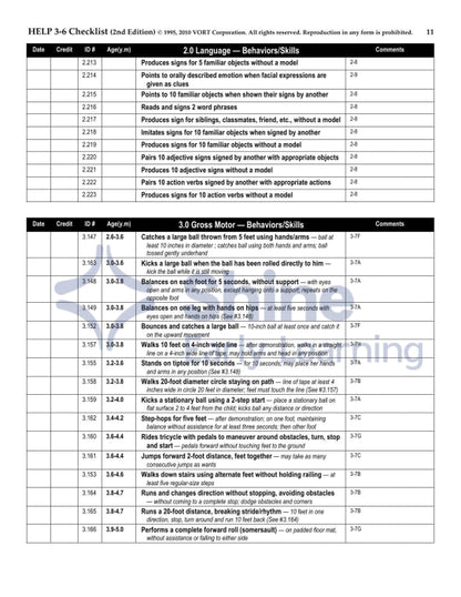 Help Check List Poor HELP 3-6 Checklist (2nd Ed.) – Shine Early Learning